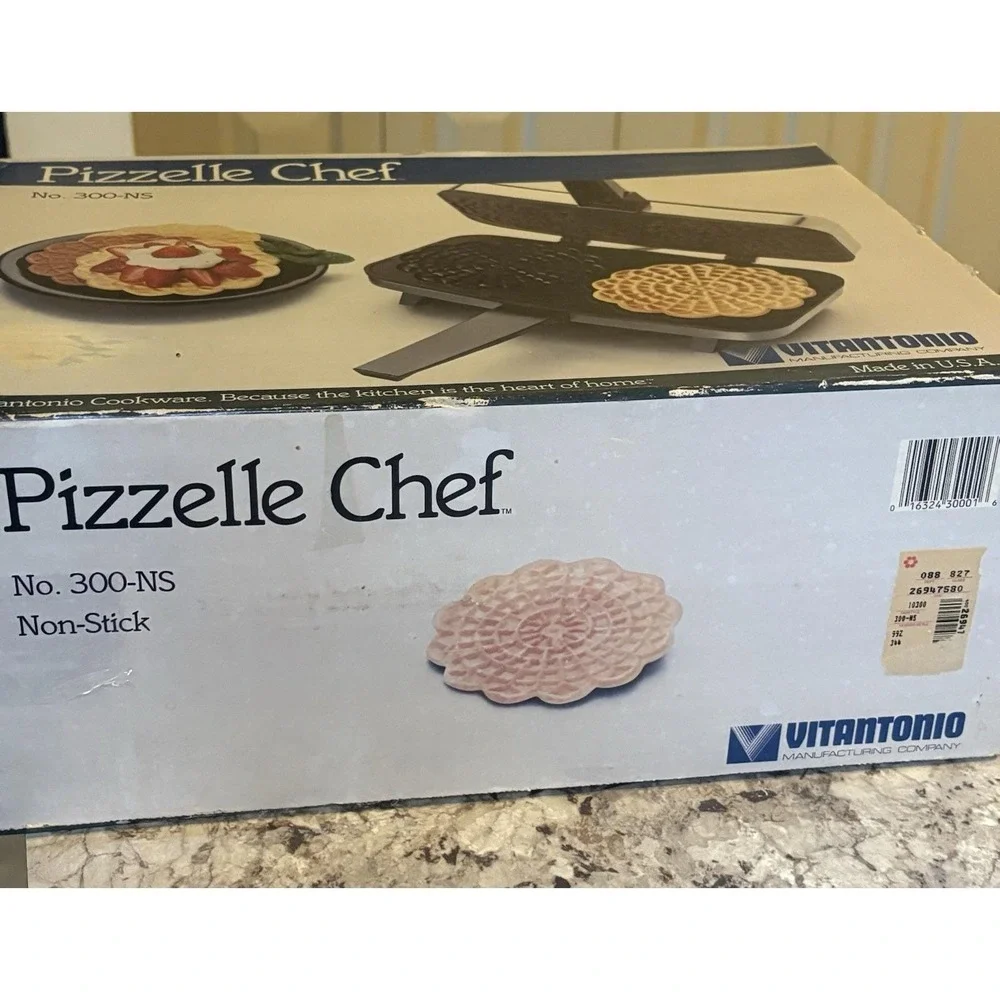 Vitantonio Pizzelle Chef 300-NS Italian Cookie Maker USA Vintage 1989 Open Box